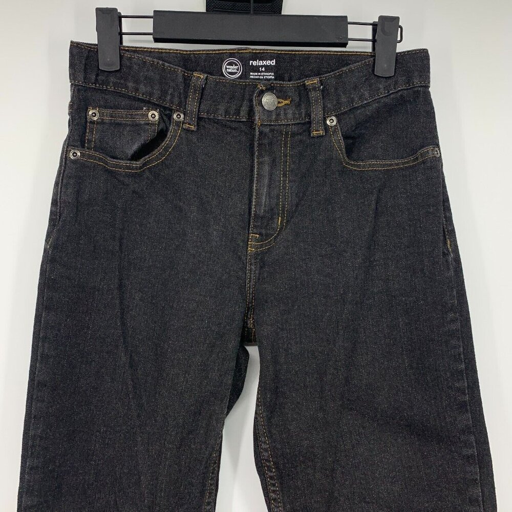 Wonder Nation Jeans Black Relaxed Fit Straight Leg Adjustable - Picture 2 of 9